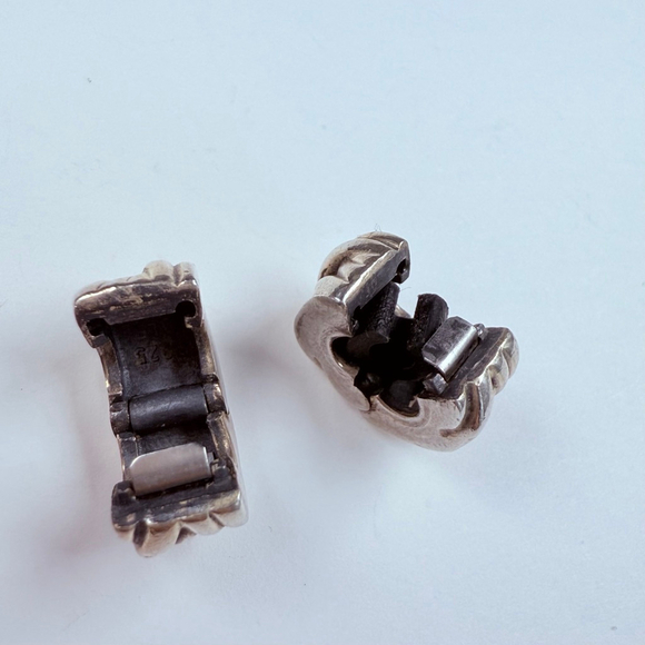 Pandora Pair 2 Braided Clip Sterling Silver 925 Charms Retired ALE - Picture 4 of 7